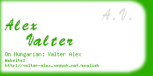 alex valter business card